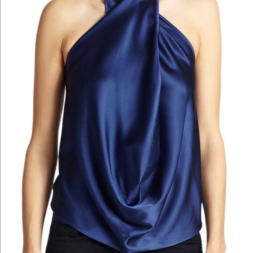 Ramy Brook Silk Harriet Halter Top in Navy (Blue)